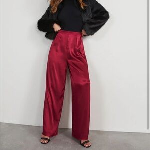 NEW Vici Nickie Satin High Rise Trouser Pants Size M